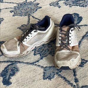 women’s Athletic Shoes - Tan and White